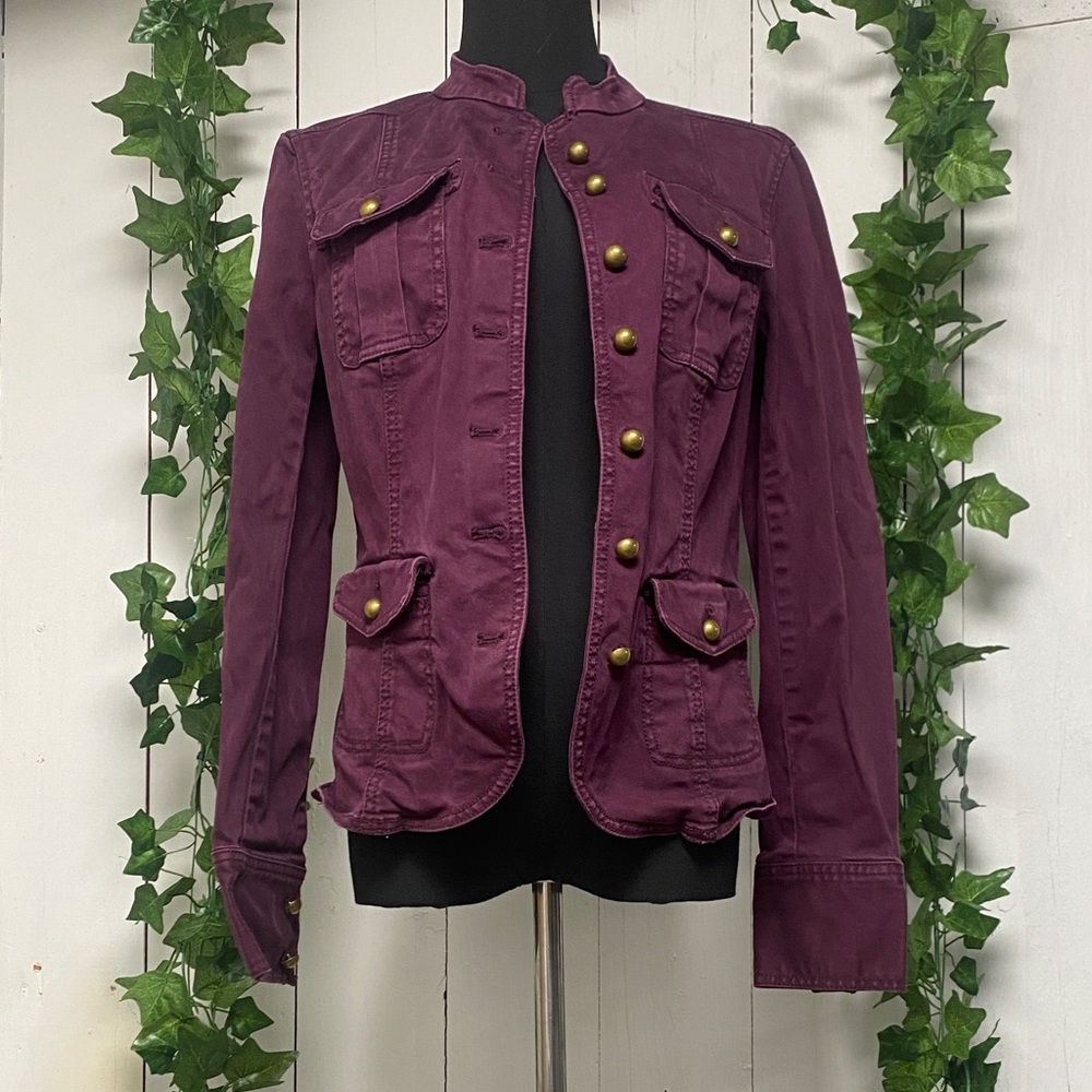 White House Black Market Plum Utility Jacket